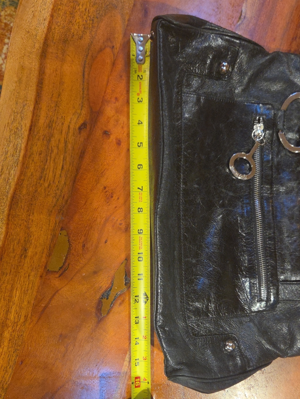 Charles David Black Leather Shoulder Bag - Picture 5 of 7